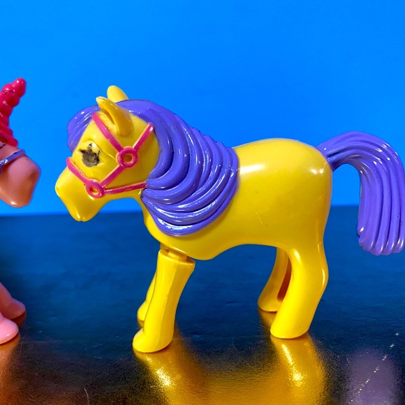 HAPPY HOOFERS PONIES VTG 90’s WIND UP UNICORN & PRANCING PONY TOYS 3” RARE - Picture 4 of 15